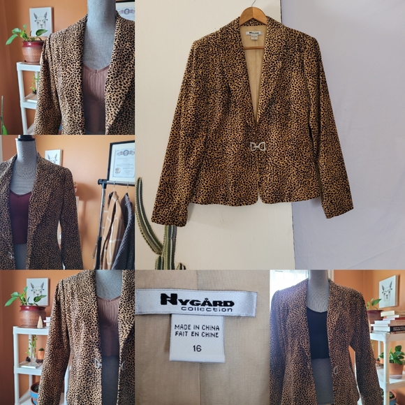Velvet Animal Print  Blazer Plus Size 16 - Picture 14 of 14